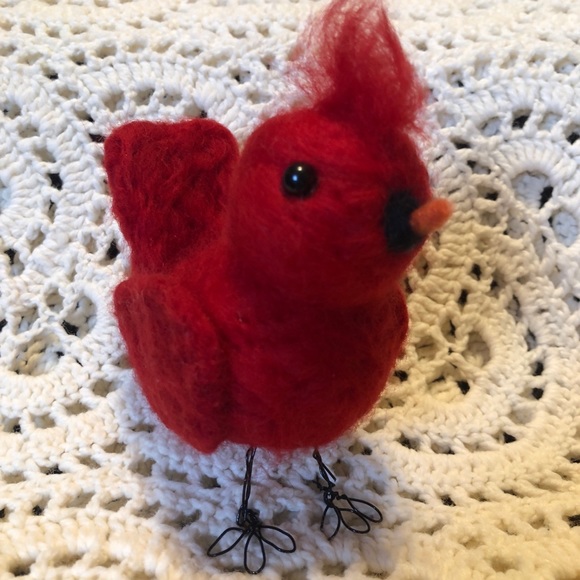 Handmade Needle Felted cardinal songbird - Picture 4 of 13